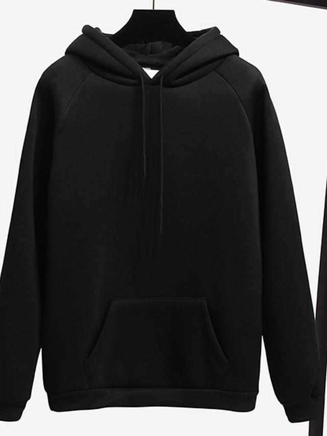 Solid Colored Hoodie - Hooded Basic Pullover