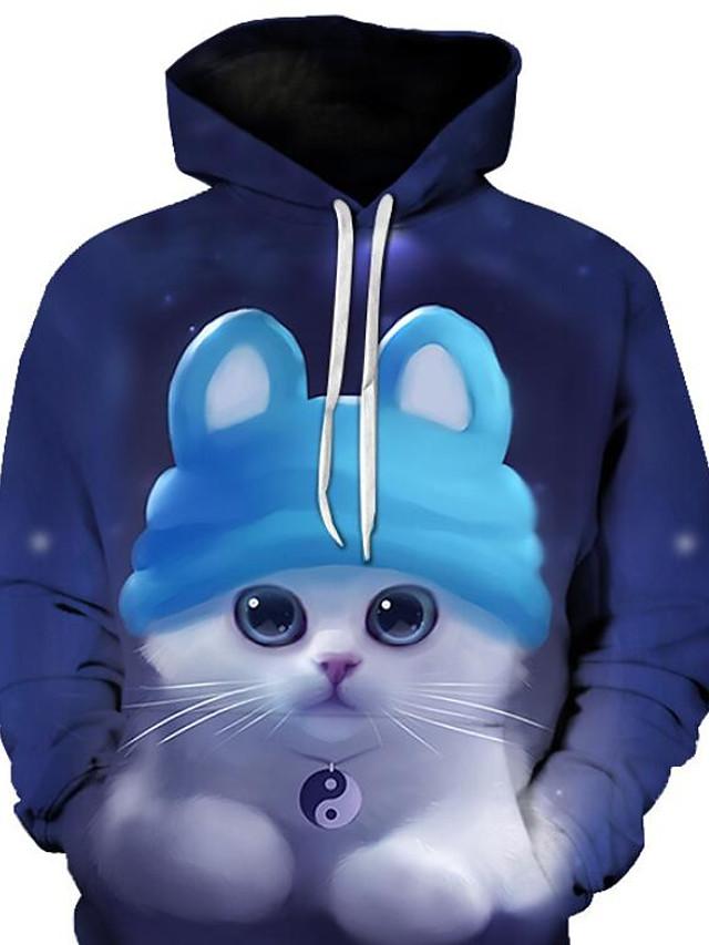 3D Printed Cartoon Cat Pet Hoodie Hooded Active Pullover