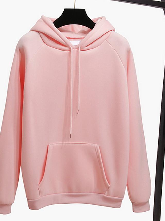 Solid Colored Hoodie - Hooded Basic Pullover