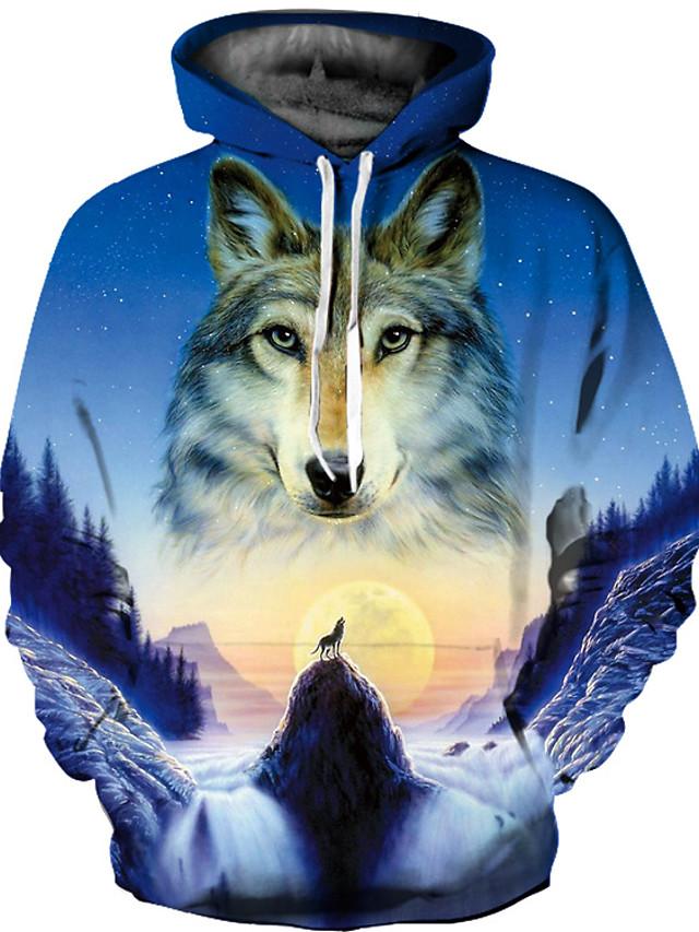 3D Printed Hoodie - Hooded Basic Exaggerated Pullover