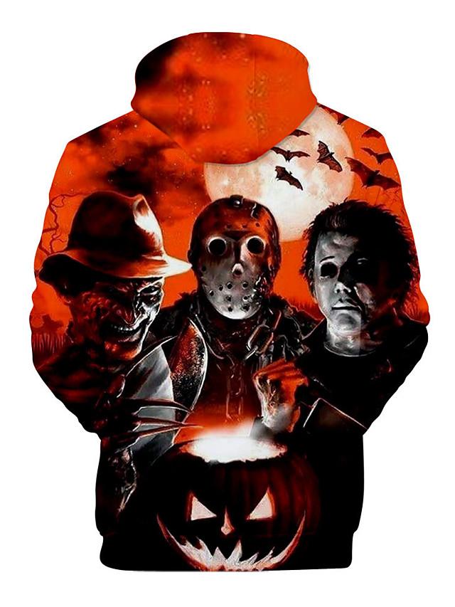 3D Printed Hoodie - Hooded Basic Halloween Pullover