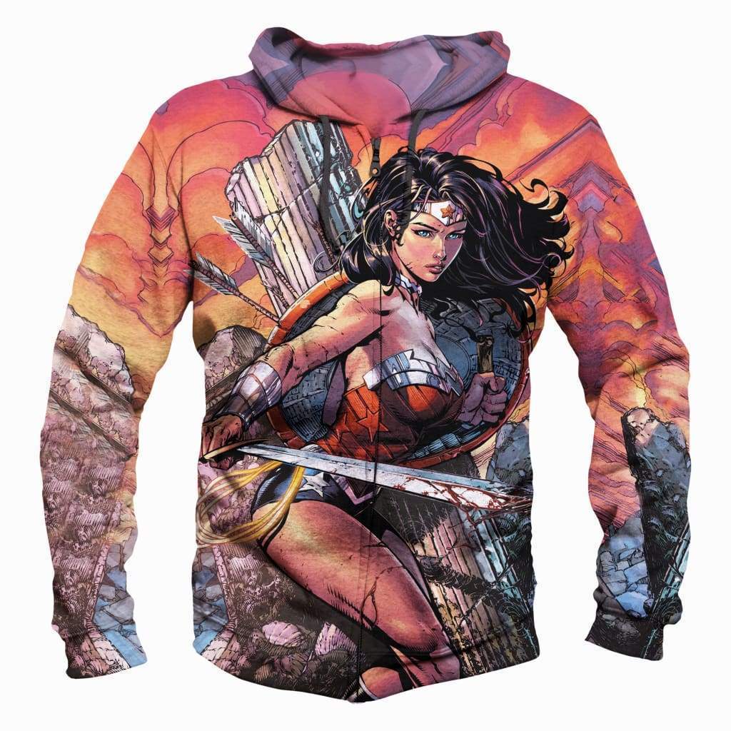 The Avengers Wonder Women/DC Comics Sweatshirts - Red 3D Sweatshirt