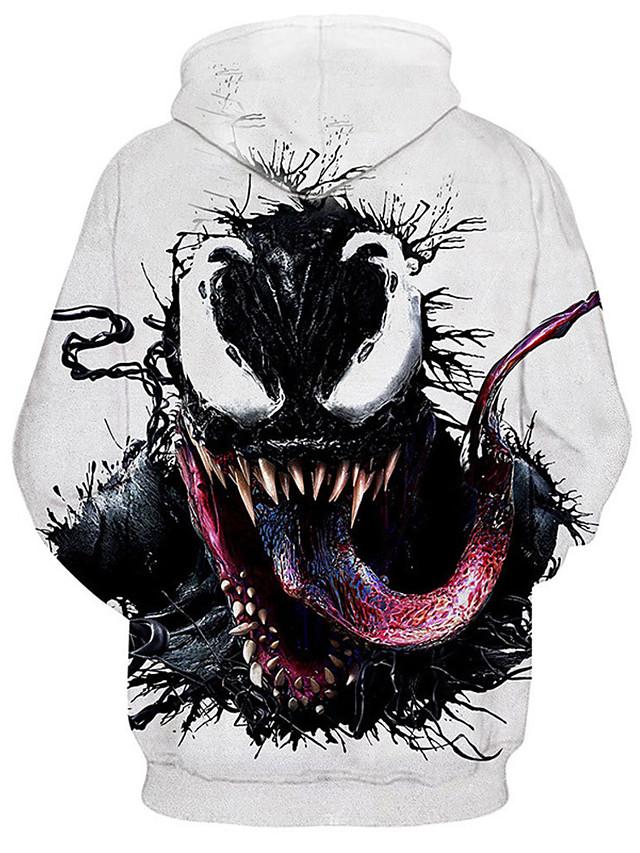 3D Printed Evil Beast Hoodie - Hooded Casual Pullover