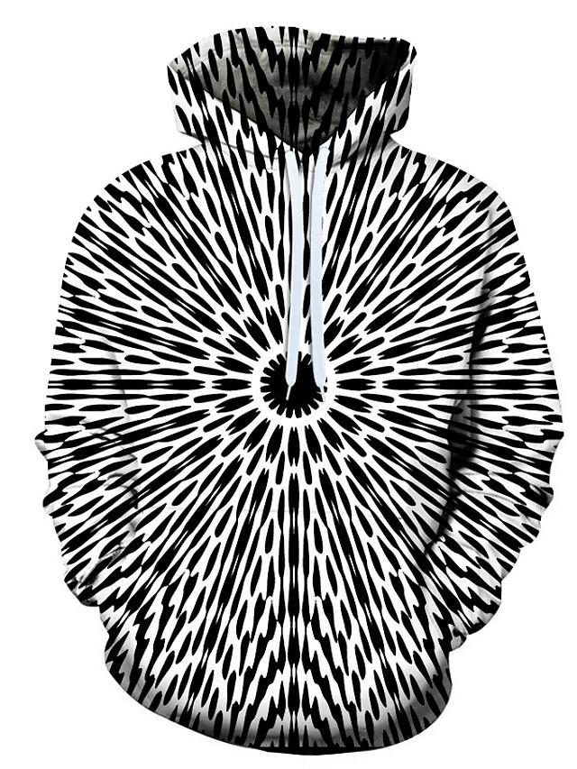 Men's Geometric 3D Printed Tie Dye Hooded Sports Outdoors Hoodie