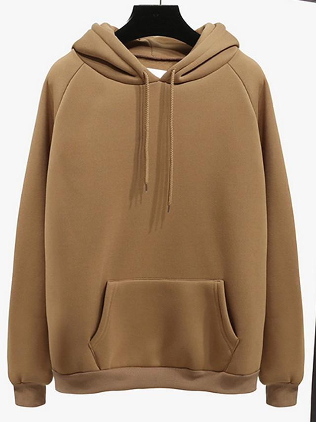 Solid Colored Hoodie - Hooded Basic Pullover