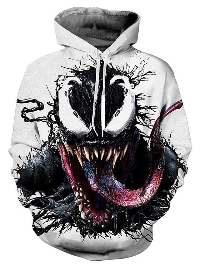 3D Printed Evil Beast Hoodie - Hooded Casual Pullover