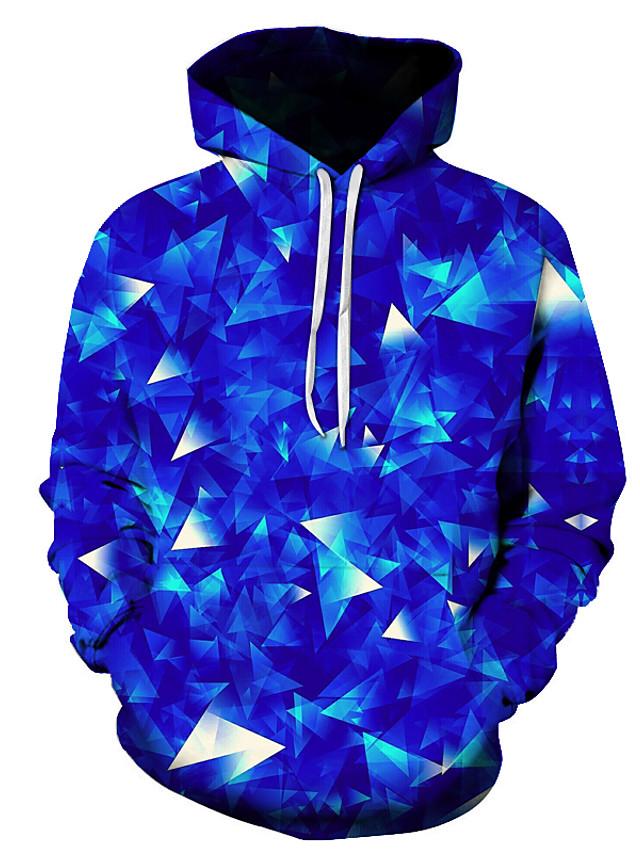 Geometric 3D Printed Hooded Pullover Casual Hoodie