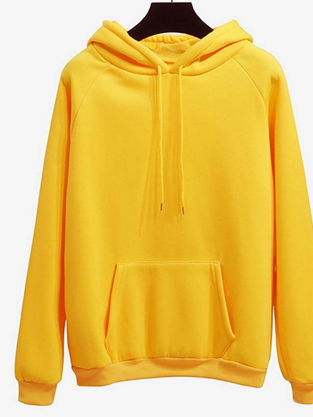 Solid Colored Hoodie - Hooded Basic Pullover