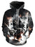 3D Printed Skull Hoodie - Hooded Long Sleeve Loose Pullover