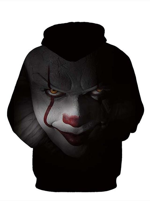 3D Printed Geometric Joker Hoodie - Hooded Active Pullover