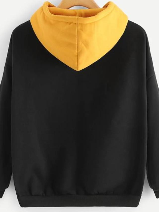 Women's Japanese Letter Basic Loose Hoodie